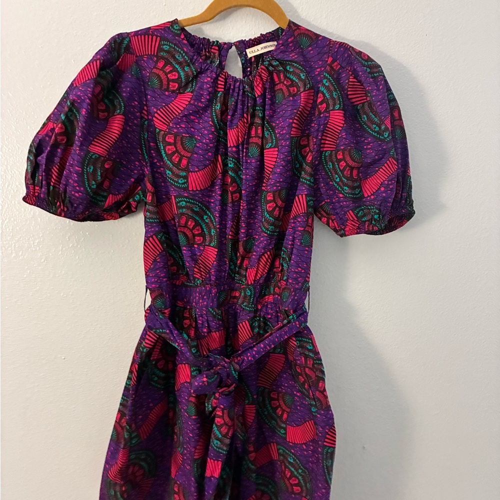 Ulla Johnson Purple and Pink Patterned Dress - image 3